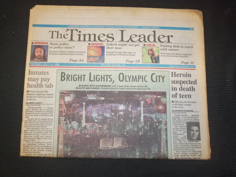 1996 JULY 16 WILKES-BARRE TIMES LEADER - BRIGHT LIGHTS, OLYMPIC CITY - NP 7615