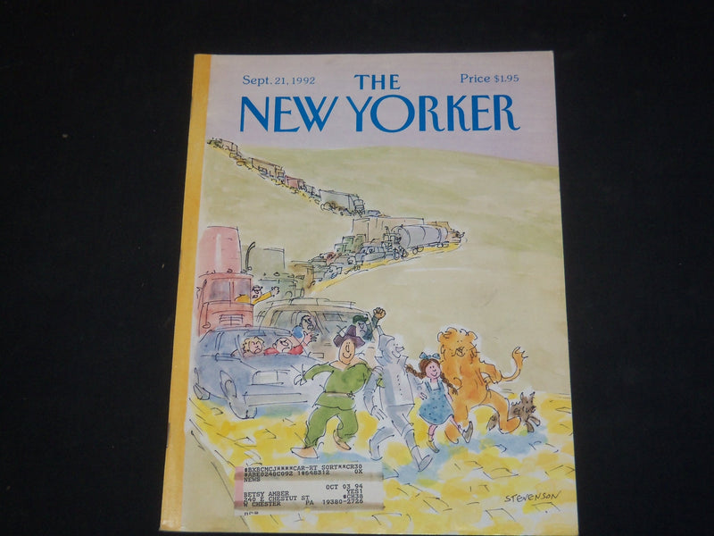 1992 SEPTEMBER 21 THE NEW YORKER MAGAZINE - ILLUSTRATED COVER - NY 1552