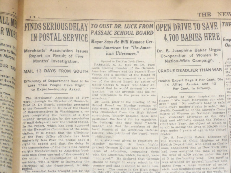 1918 MAY 17 NEW YORK TIMES - BALFOUR SAYS DOOR OPEN TO PEACE OFFER - NT 8197