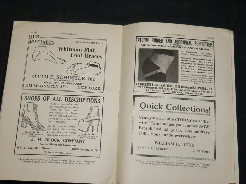 1917-1924 MEDICAL DIRECTORY OF NEW YORK NJ & CONNECTICUT LOT OF 7 - KD 2640