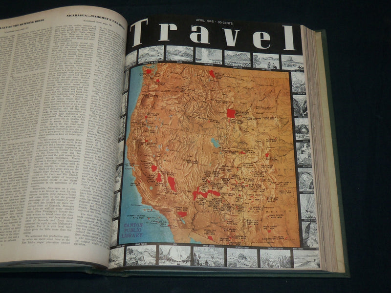 1941 NOV-1942 OCT TRAVEL MAGAZINE BOUND VOLUME - GREAT COVERS - KD 5989