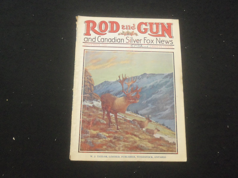 1927 NOVEMBER ROD AND GUN MAGAZINE - NICE COVER, ARTICLES & PHOTOS - SP 6377H