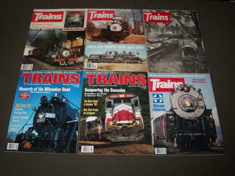 1968-1996 TRAINS MAGAZINE LOT OF 29 - RAILROADING - GREAT COVERS - O 211