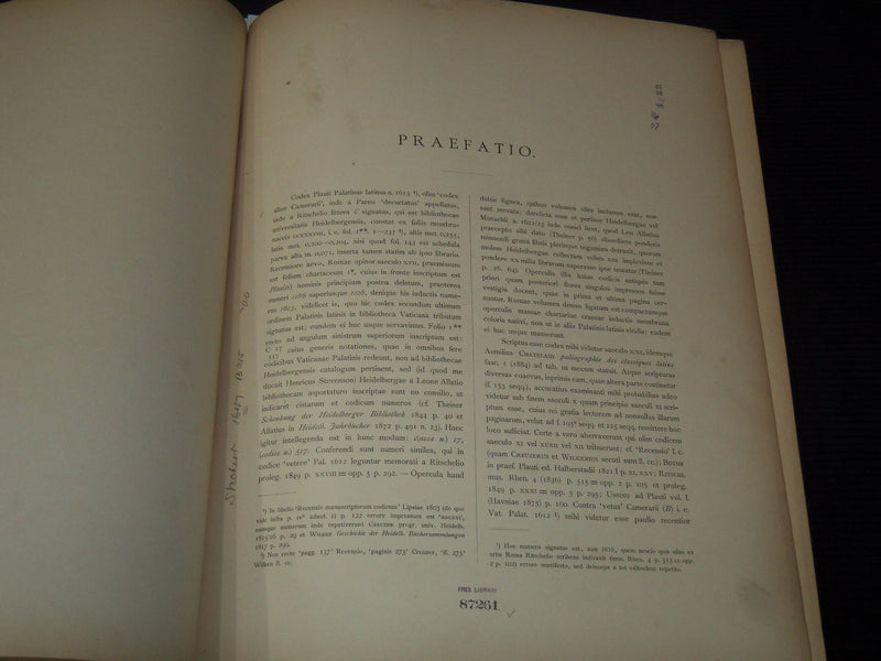 1900 CODICES GRAECI ET LATINI PHOTOGRAPHICE DEPICTI VOLUME NO. 5 - Z 224