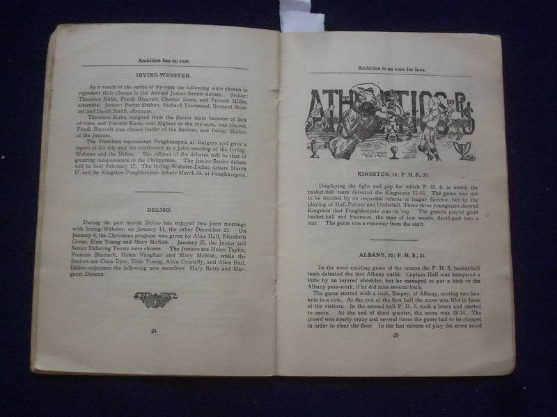 1922 FEBRUARY THE APOKEEPSIAN - POUGHKEEPSIE HIGH SCHOOL MAGAZINE - J 9609