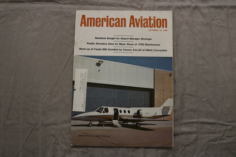 1968 OCT 14 AMERICAN AVIATION MAGAZINE - CESSNA FANJET 500 COVER - B 1141I