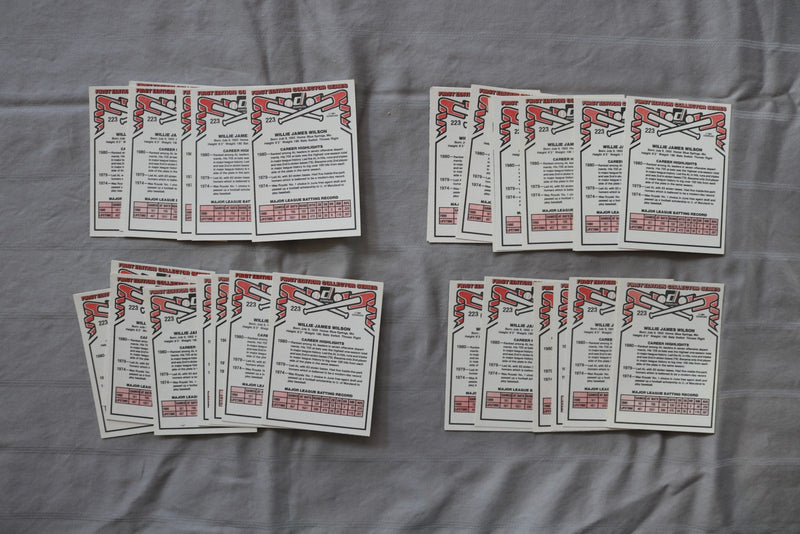 WILLIE WILSON 1981 DONRUSS BASEBALL CARDS - CARD #223 - NM-MT - LOT OF 32 - #59