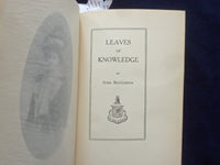 1904 LEAVES OF KNOWLEDGE HARDCOVER BOOK FY ELMA MACGIBBON - KD 8424
