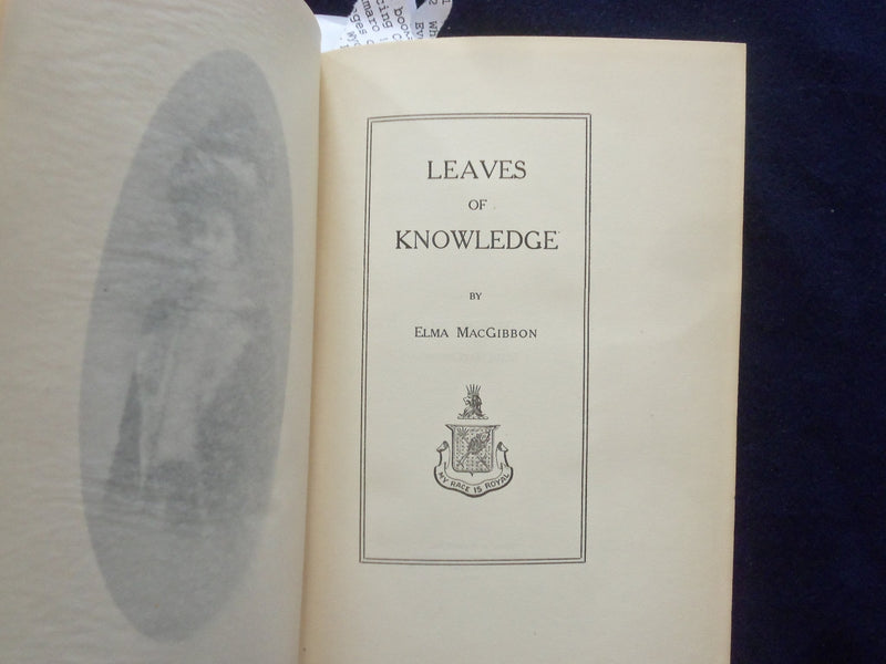 1904 LEAVES OF KNOWLEDGE HARDCOVER BOOK FY ELMA MACGIBBON - KD 8424