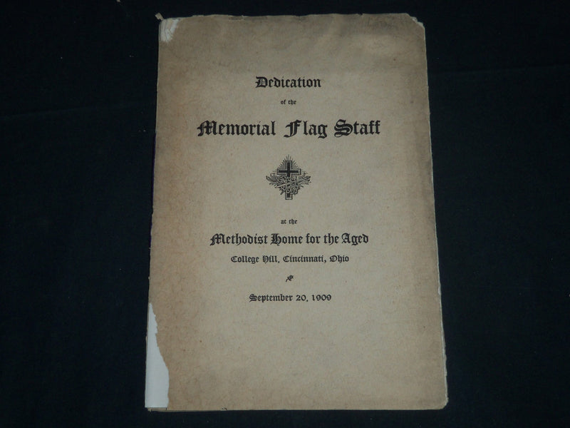 1909 SEPT 20 DEDICATION OF THE MEMORIAL FLAG STAFF - CINCINNATI, OHIO - J 4500