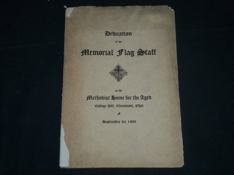 1909 SEPT 20 DEDICATION OF THE MEMORIAL FLAG STAFF - CINCINNATI, OHIO - J 4500