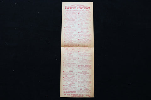 1963 EMERGENCY BROADWAY THEATERE DIRECTORY LISTING - K 2230