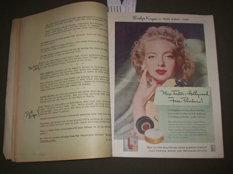 1944 MAY MOVIE STORY MAGAZINE - PAULETTE GODDARD & SONNY TUFTS COVER - SP 7194
