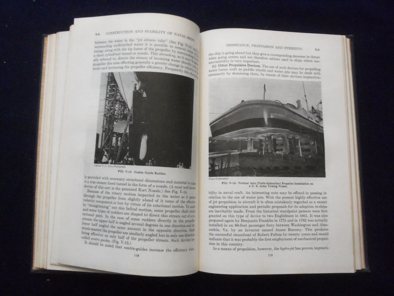 1956 FUNDAMENTALS/CONSTRUCTION/STABILITY OF NAVAL SHIPS HARDCOVER BOOK - KD 8600