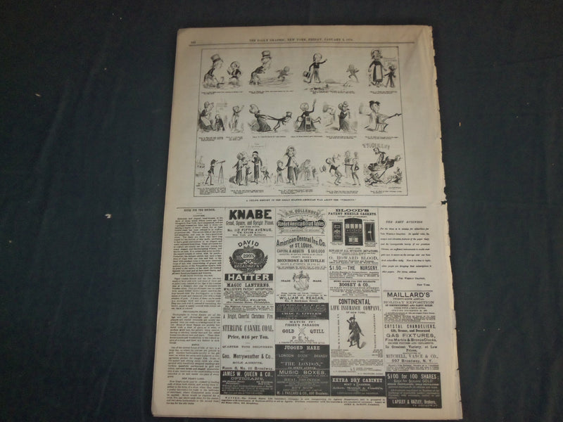 1874 JANUARY 2 THE DAILY GRAPHIC NEWSPAPER - SINKING OF 