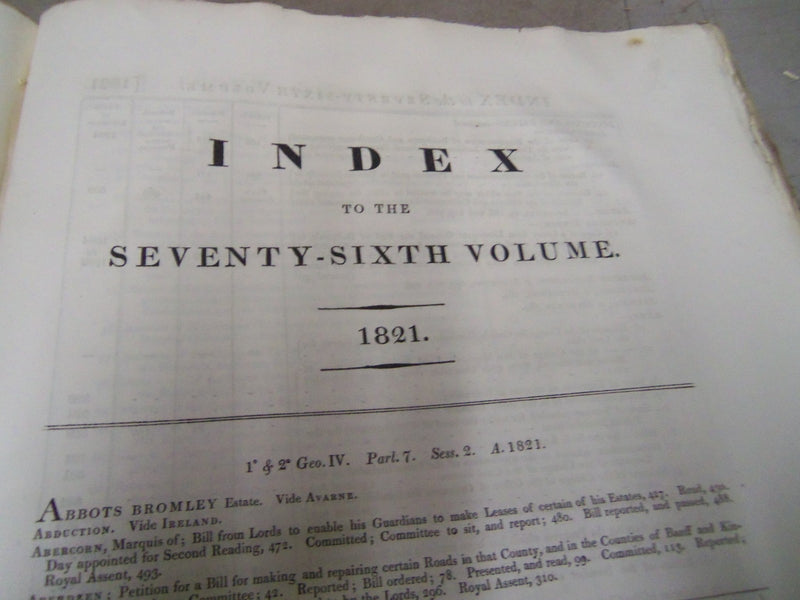 1821-22 JOURNALS OF THE HOUSE OF COMMONS- KING GEORGE IV 1ST YEAR REIGN- KD 1328