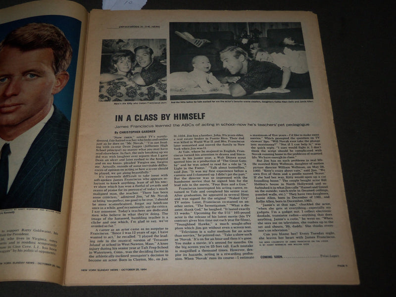 1964 OCT 14 SUNDAY NEWS COLOROTO MAGAZINE- YANKEES-CARDS TEAM PHOTOS - J 3031