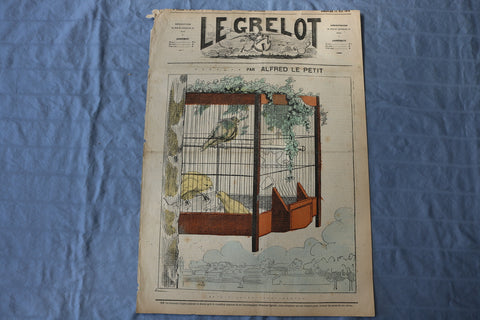 1872 MAY 12 LE GRELOT NEWSPAPER - ALFRED LE PEIT COVER - FRENCH - NP 8585
