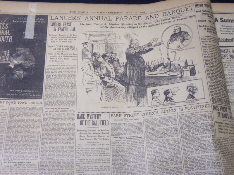 1908 JUNE 15 THE BOSTON HERALD - PROPOSED HOME OF BOSTON HERALD PARK ST. - BH 49