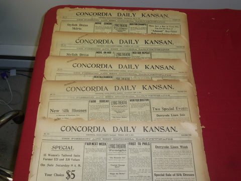 1915 OCTOBER 8-13 CONCORDIA DAILY KANSAN NEWSPAPER - WORLD SERIES - NP 3805