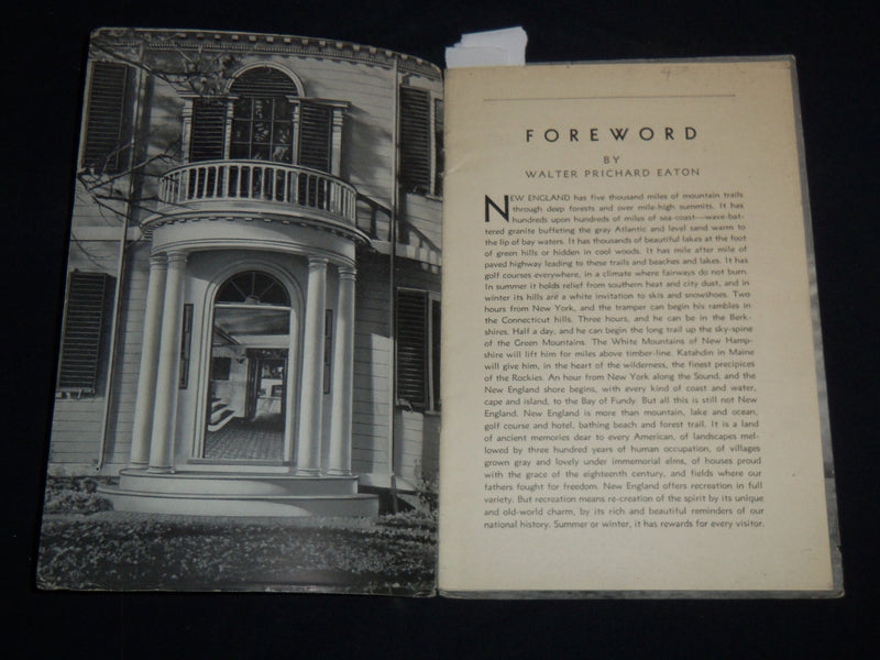 1940'S NEW ENGLAND VACATIONS COST LESS THIS YEAR BOOK - J 8703