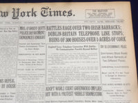1920 DECEMBER 14 NEW YORK TIMES - BATTLES RAGE OVER IRISH BARRACKS - NT 8484