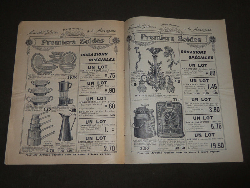 1911 NOVEMBER 23 NOUVELLES GALERIES À LA MÉNAGÈRE FRENCH CATALOGUE - FR 1129