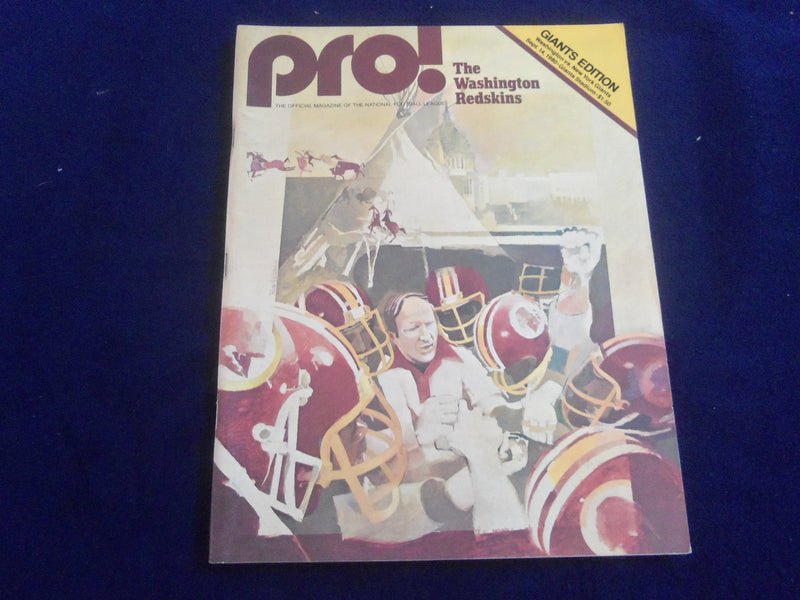 1980 SEPTEMBER 14 PRO MAGAZINE - NY GIANTS VS. WASHINGTON REDSKINS - SP 4714Y