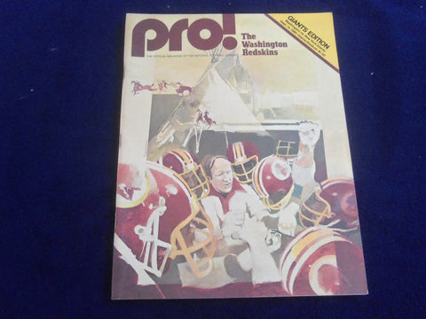1980 SEPTEMBER 14 PRO MAGAZINE - NY GIANTS VS. WASHINGTON REDSKINS - SP 4714Y