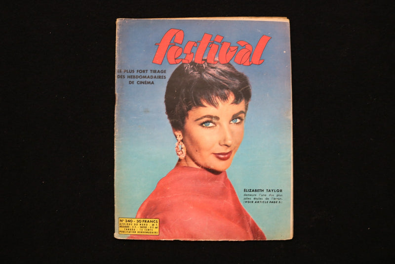1956 JANUARY 4 FESTIVAL MAGAZINE - ELIZABETH TAYLOR COVER - E 26391