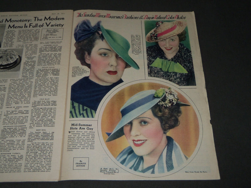 1935 MAY 26 NEW YORK SUNDAY MIRROR MAGAZINE SECTION - GREAT PHOTOS - J 3190