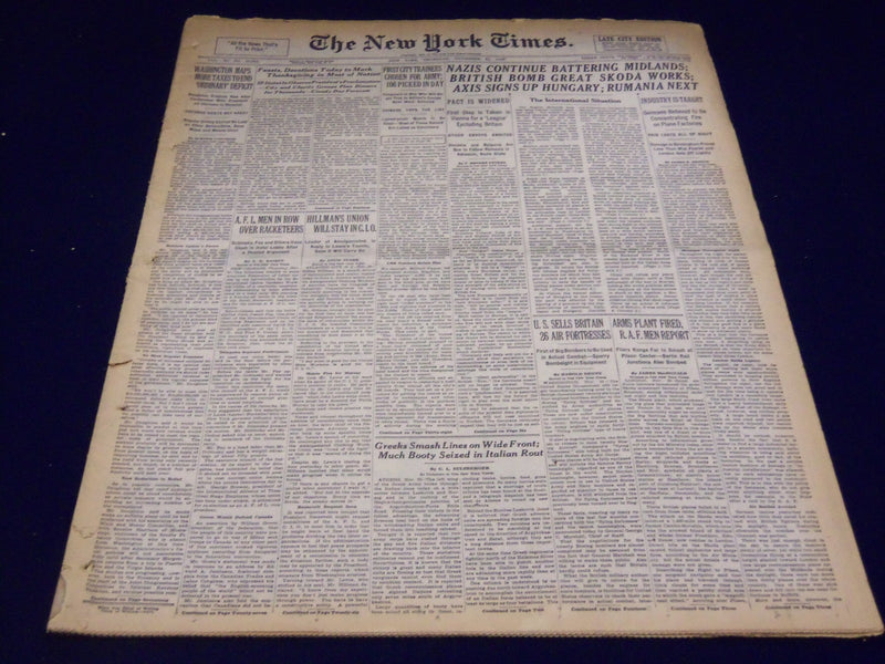 1940 NOV 21 NEW YORK TIMES - AXIS SIGN UP HUNGARY RUMANIA NEXT - NT 2521