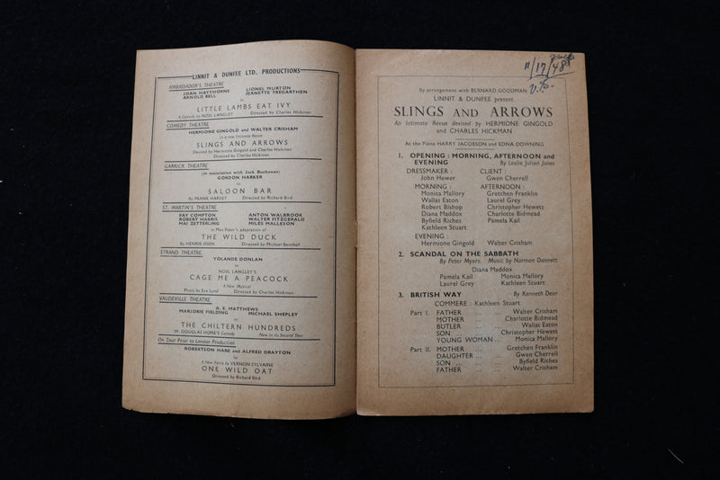 1948 COMEDY THEATRE PROGRAMS - LOT OF 2 - LONDON - K 1897