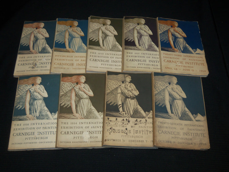 1924-1950 CARNEGIE INSTITUTE EXHIBITION OF PAINTINGS CATALOGS LOT OF 9 - O 2366I