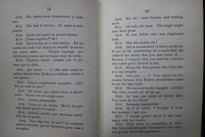 1902 LA COJA Y EL ENCOGIDO HARDCOVER BOOK BY J.E. HARTZENBUSCH- SPANISH - K 3523