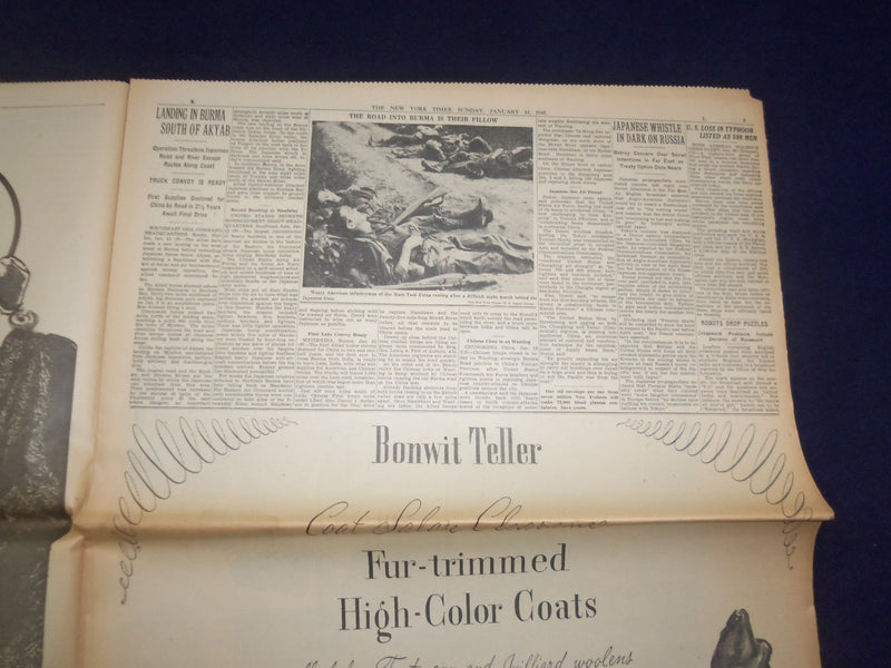 1945 JAN 14 NEW YORK TIMES - RUSSIANS OPEN WINTER OFFENSIVE IN POLAND - NP 6652