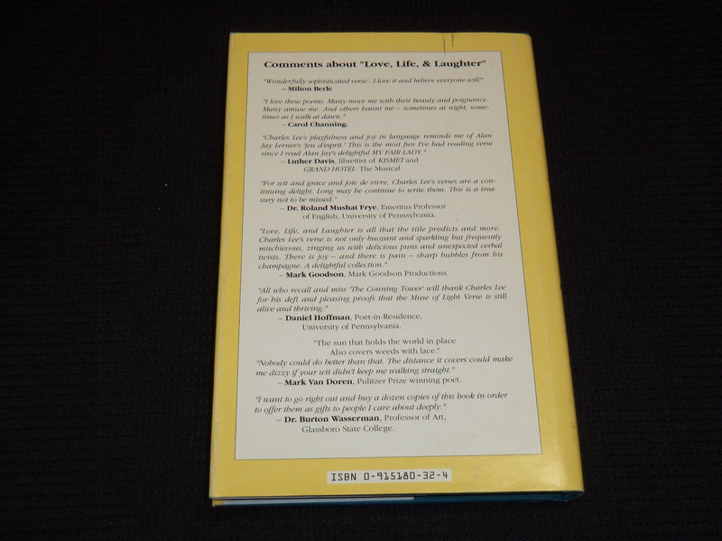 1990 LOVE LIFE AND LAUGHTER HARDCOVER BOOK SIGNED BY CHARLES LEE - KD 7731