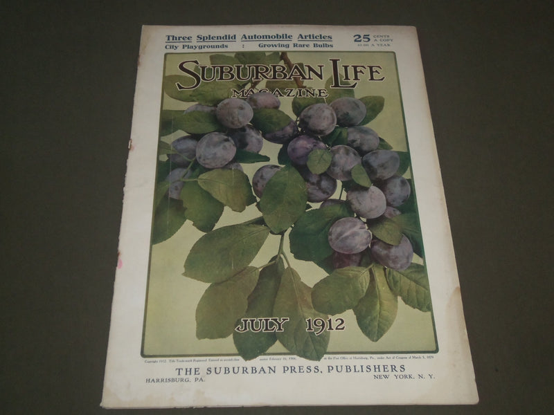 1912 JULY SUBURBAN LIFE THE COUNTRYSIDE MAGAZINE - GREAT COVER & ADS - SP 9487