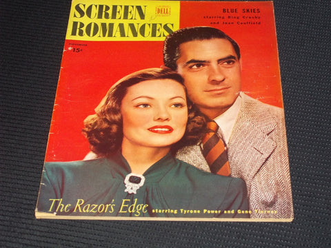 1946 NOVEMBER SCREEN ROMANCES MAGAZINE - TYRONE POWER & GENE TIERNEY - E 16600