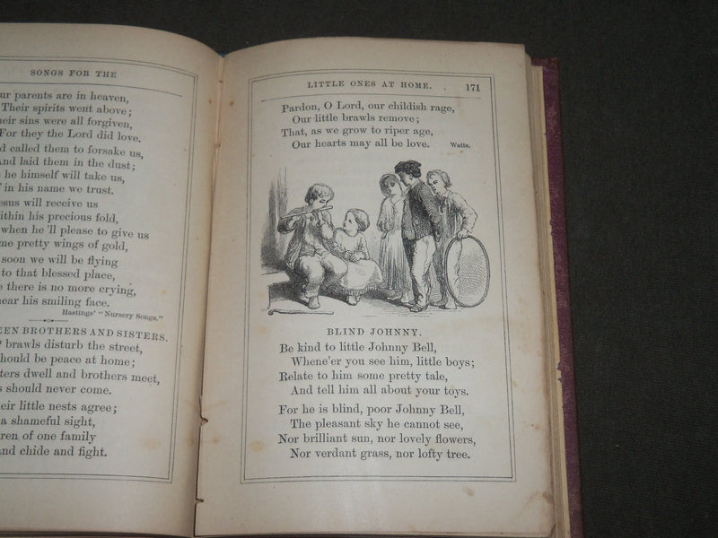 1852 SONGS FOR THE LITTLE ONES AT HOME BOOK - AMERICAN TRACT SOCIETY - KD 4840
