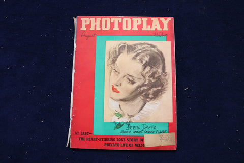 1936 AUGUST PHOTOPLAY MAGAZINE - BETTE DAVIS BY J.M. FLAGG COVER - E 17892