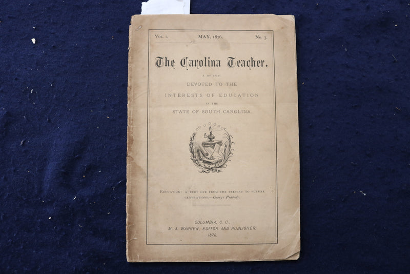 1876 MAY THE CAROLINA TEACHER SOFTCOVER BOOK - K 1391