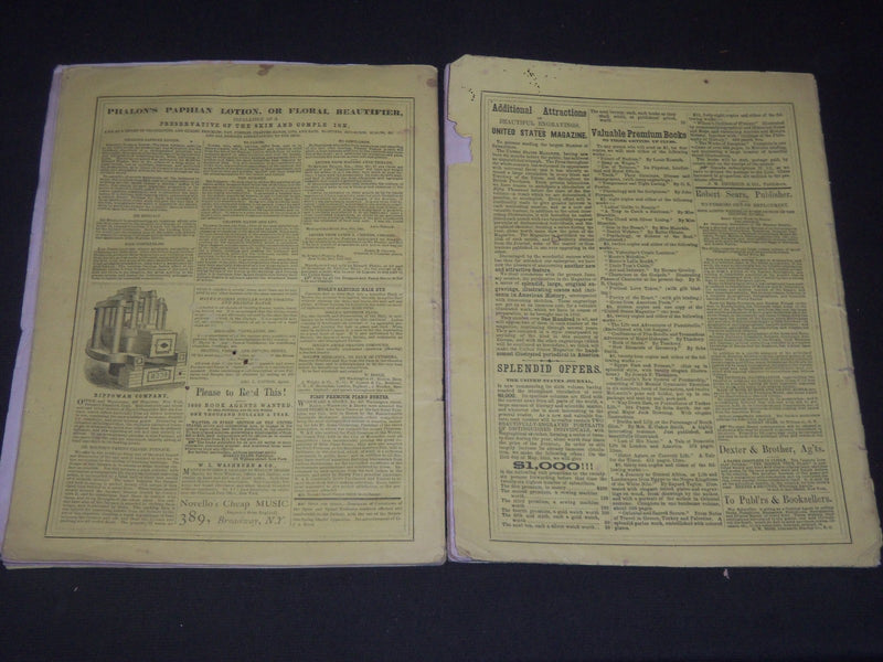 1854-1855 UNITED STATES MAGAZINE LOT OF 2 - VOLUME 1 NO. 8 & 9 - NP 2054