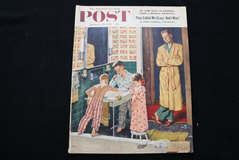 1955 JAN 29 THE SATURDAY EVENING POST MAGAZINE - PAPA AND KIDS COVER - E 9972