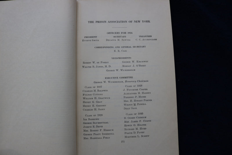 1927 PRISON ASSOCIATION OF NEW YORK ANNUAL REPORT SOFTCOVER BOOK - K 871