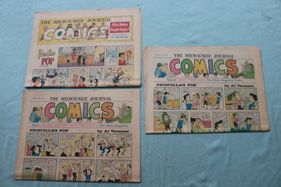 1963-1969 MILWAUKEE JOURNAL SUNDAY COLOR COMIC SECTIONS - LOT OF 3 - NP 9177