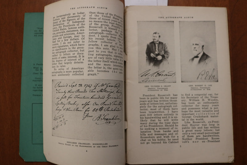 1933 JUNE AUTOGRAPH ALBUM MAGAZINE FOR COLLECTORS- F.D.R. -VOL. 1, N0. 1- K 3186