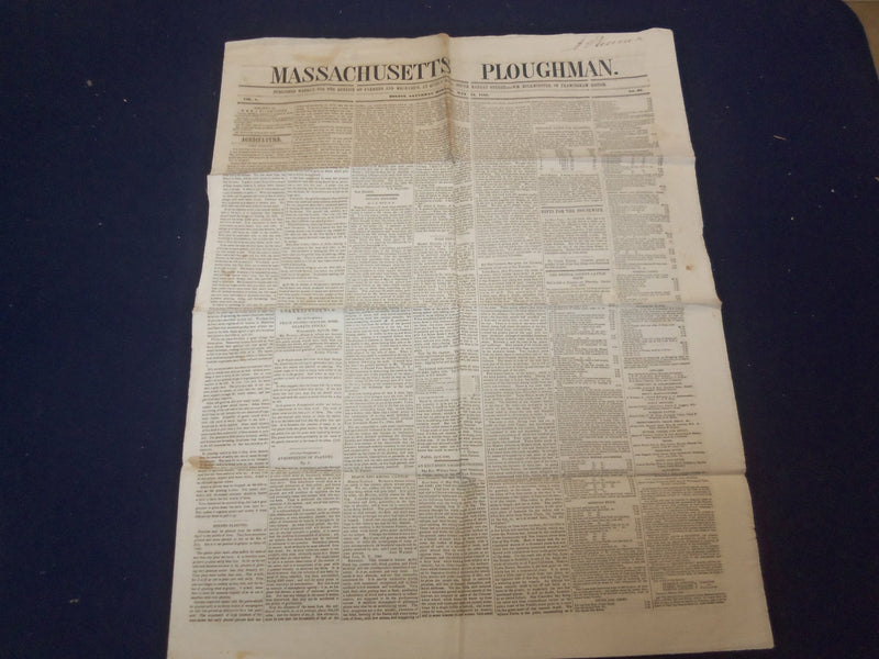 1849 MAY 12 MASSACHUSETTS PLOUGHMAN NEWSPAPER-RESIGNATION BY LONGFELLOW- NP 5168