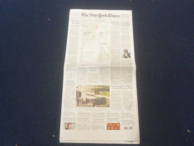 2021 APRIL 3 NEW YORK TIMES - DRIVER RAMS CAR AT CAPITOL, KILLING ONE OFFICER