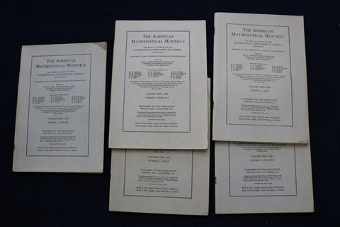 1937 THE AMERICAN MATHEMATICAL MONTHLY MAGAZINE - LOT OF 5 - O 3480